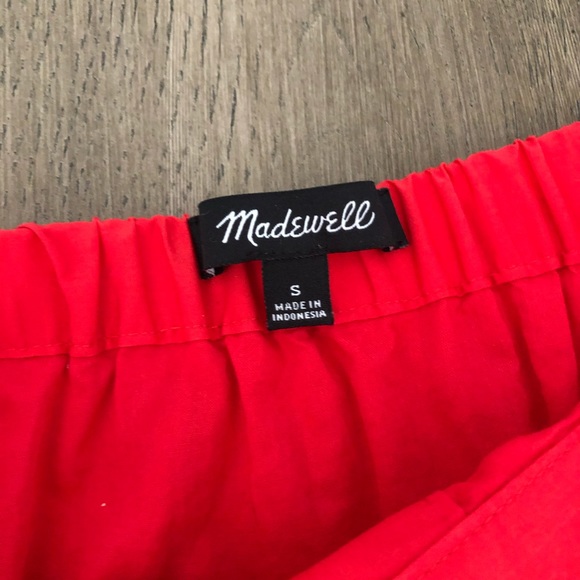 -SOLD- Madewell Bistro Tiered Button Front Midi Skirt True Red Small - Picture 4 of 7